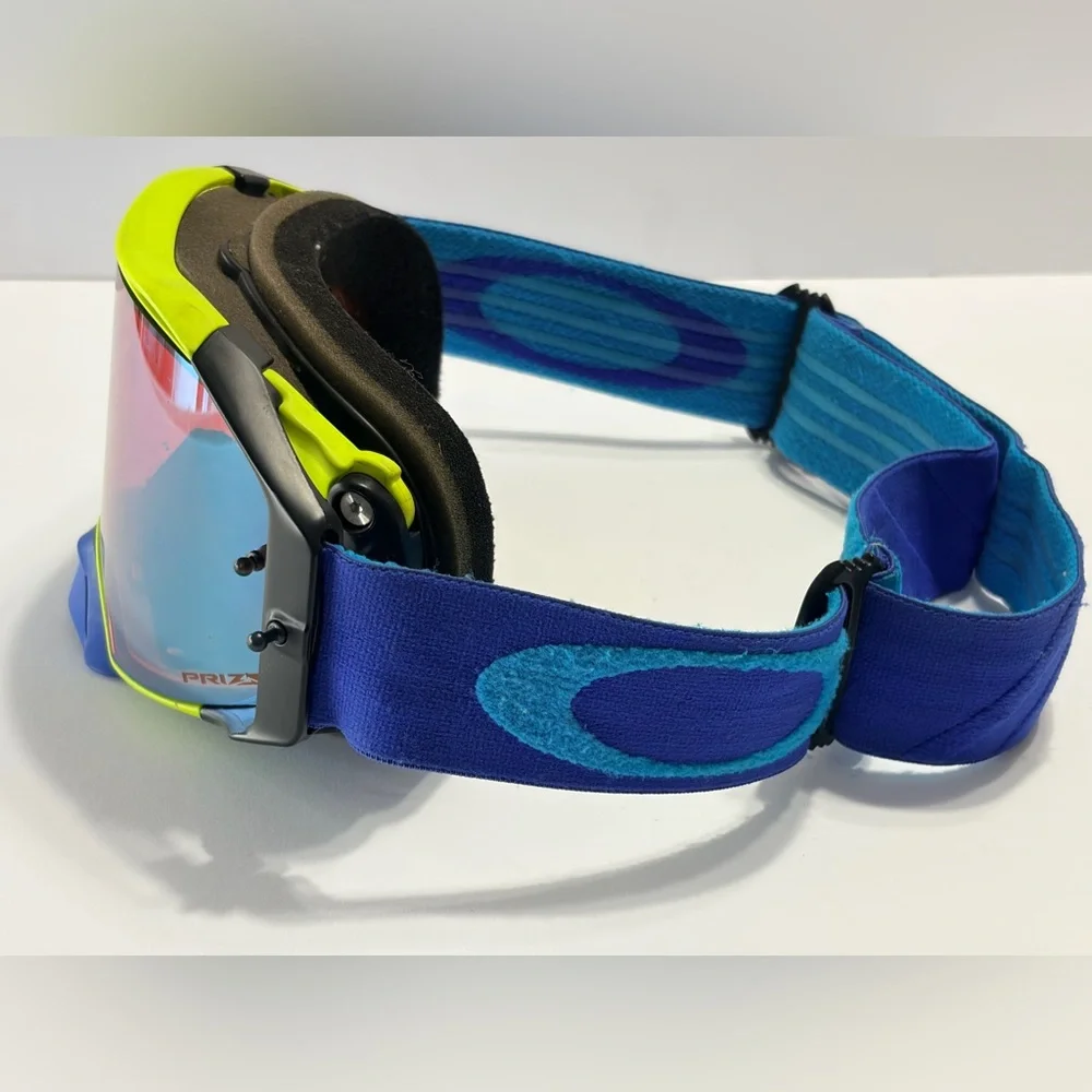 OAKLEY Airbrake MX Hazard Green Blue PRIZM MX SAPPHIRE Goggles
